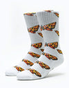 HUF Vs Godzilla Mothra Crew Sock - White