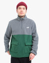 RIPNDIP Castanza Split Half Zip Sweater - Hunter/Grey
