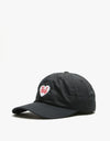 HUF Plastic Heart Curved Visor 6 Panel Cap - Black