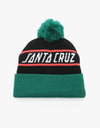 Santa Cruz Strip Stripe Bobble Beanie - Black/Evergreen