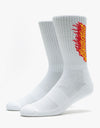 Santa Cruz Flaming Stripe Socks - White