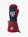 686 Amp Merino Snowboard Mitts - Oxblood Colourblock