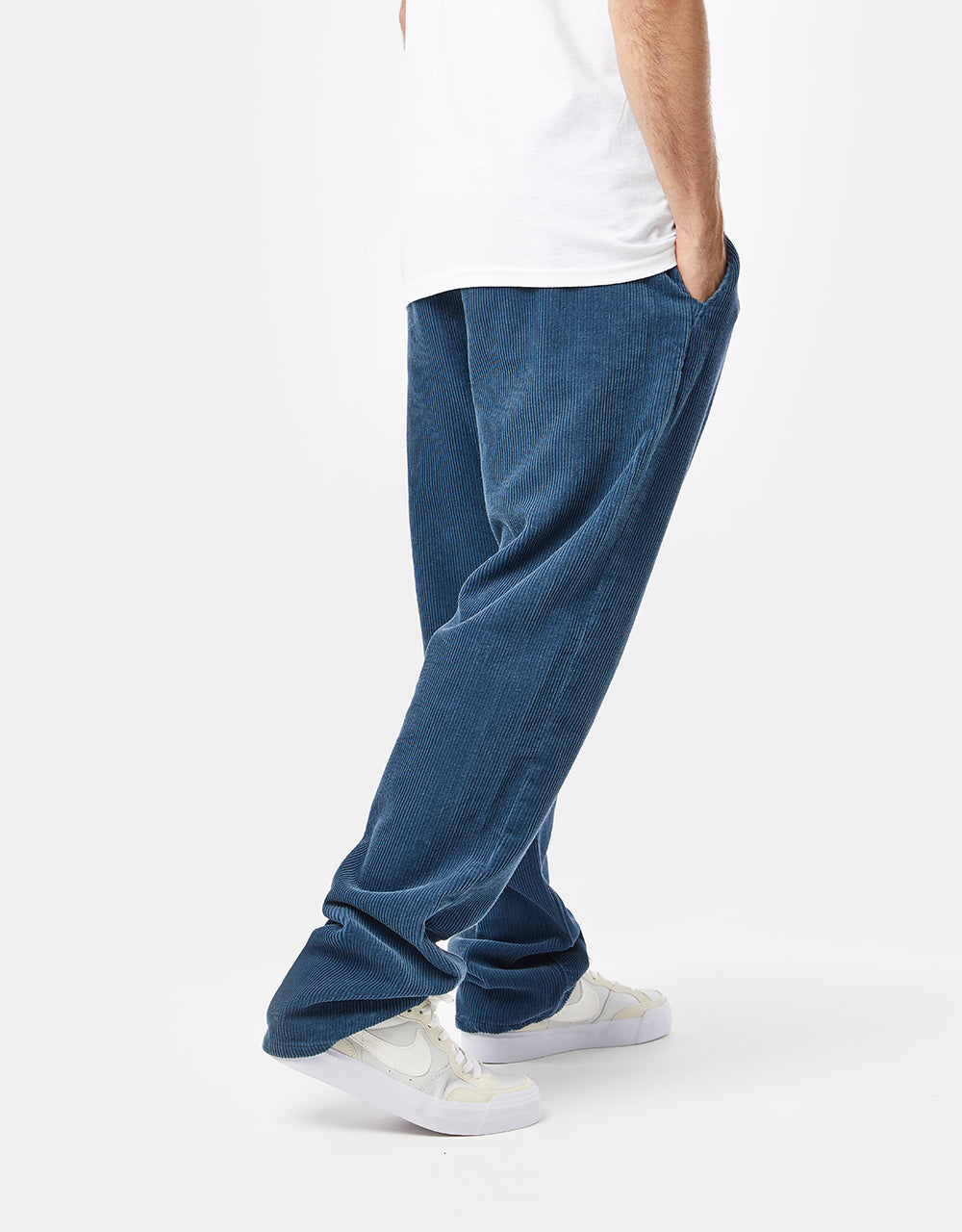Route One Relaxed Fit Big Wale Cords - Air Force Blue