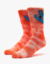 Santa Cruz Screaming Hand Tie Dye Socks - Red Tie Dye