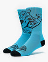 Santa Cruz Screaming Hand Mono Socks - Cyan