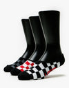 Vans Classic Super No Show 3 Pack Socks - Red/White Check