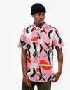 Brixton Charter Print S/S Woven Shirt - Pink/Red