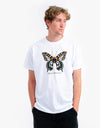 Magenta Butterfly T-Shirt - White