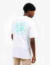 Santa Cruz Opus Dot Stripe T-Shirt - White/Jade Green