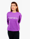 Carhartt WIP Womens Sweatshirt - Aster/White