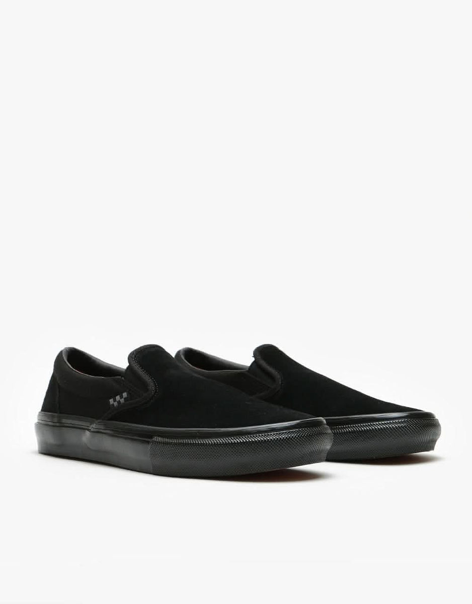 Black suede slip on vans discount