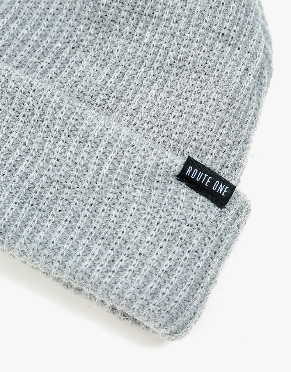Route One Recycled Fisherman Beanie - Heather Grey