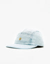Magenta Plant 5 Panel Cap - Washed Denim