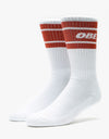 Obey Cooper II Socks - White/Hot Sauce