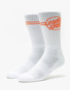 Santa Cruz Opus Dot Stripe Socks - White/Orange