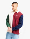 HUF Mick Colour Block L/S Rugby Shirt - Merlot