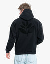 Magenta Fleece Terry Mix Pullover Hoodie - Black