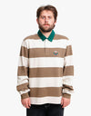 Stüssy Big Stripe L/S Rugby Shirt - Natural