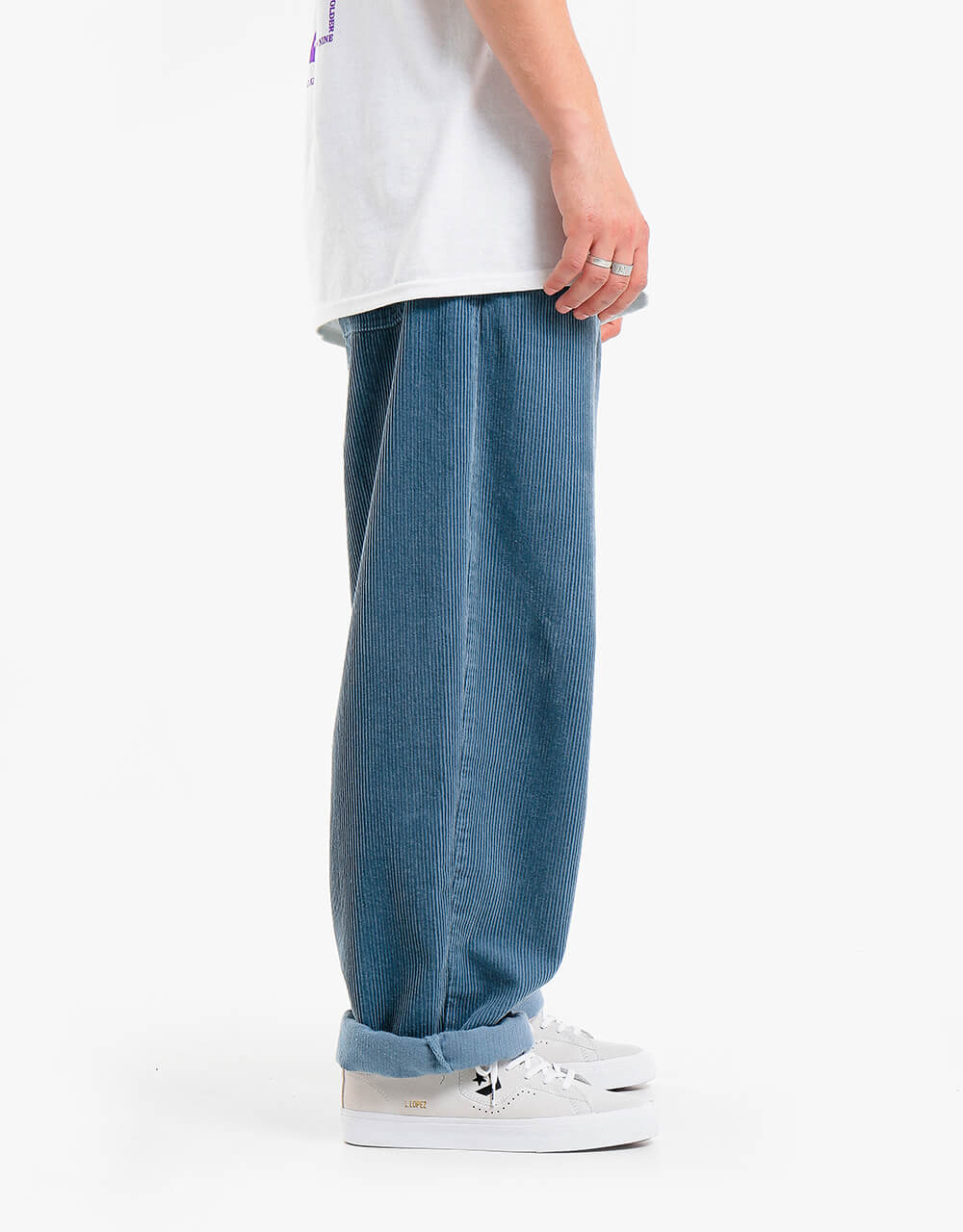 Route One Super Baggy Big Wale Cords - Air Force Blue