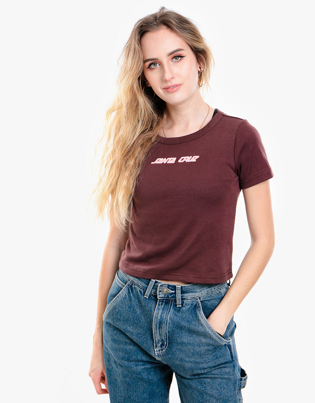 Santa Cruz Womens Obscure Strip T-Shirt - Plum
