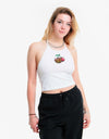 Santa Cruz Womens Cherry Dot Halter Top - White