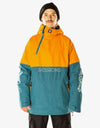 Sessions Central Anorak Pullover Snowboard Jacket - Orange/Deep Sea