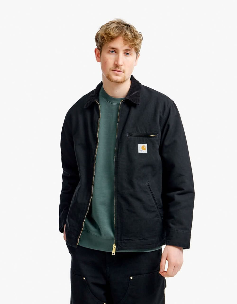 Carhartt WIP Detroit Jacket - Black/Black (Rinsed) | Route One
