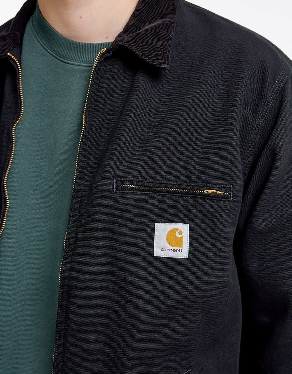 Carhartt WIP Detroit Jacket - Black/Black (Rinsed) | Route One