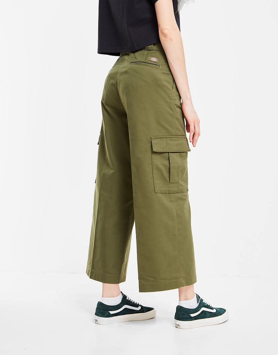 Dickies Womens Hockinson Cargo Pant Stone Washed Military Green