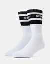 Stüssy Stripe Crew Socks - White/Black