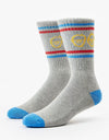 Krooked Eyes Socks - Heather/Yellow/Blue/Red