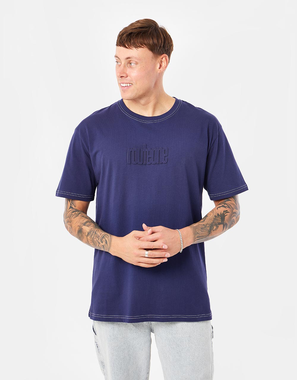 Route One Organic Chest Logo T-Shirt - Navy