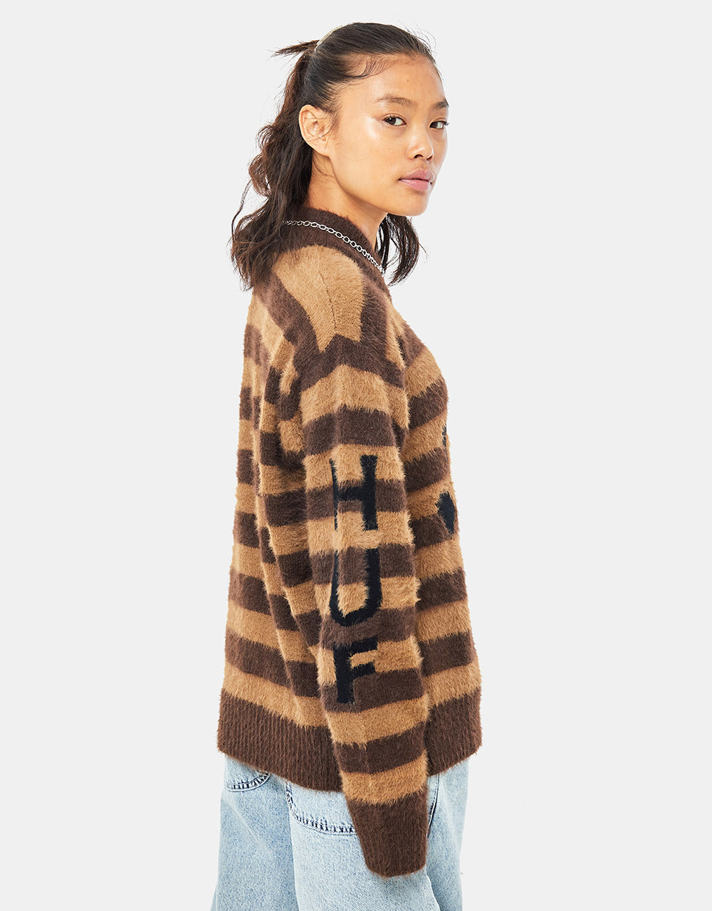 HUF Womens Shroom Jacquard Knit Sweater - Brown
