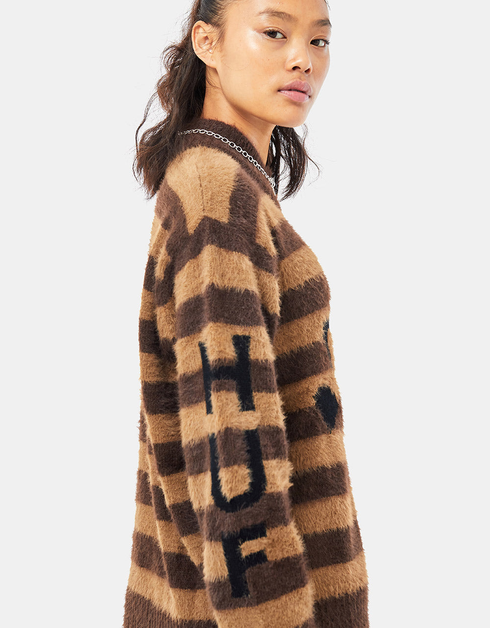 HUF Womens Shroom Jacquard Knit Sweater - Brown