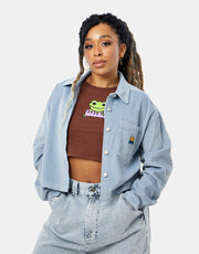 Obey Womens Liam Cropped Shirt - Seal Ice