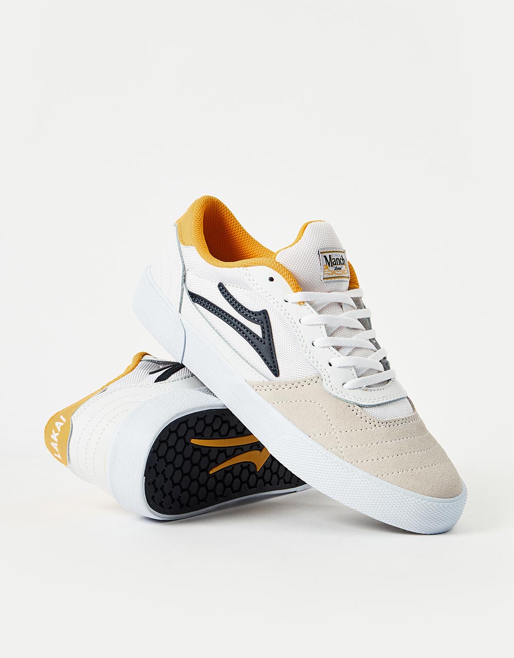 Lakai Cambridge Skate Shoes - White/Navy Suede