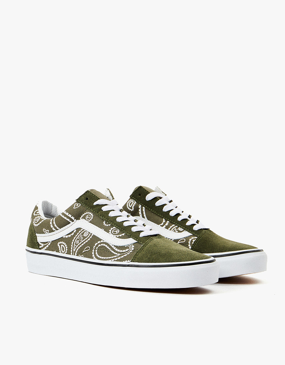 Vans Old Skool Skate Shoes - (Peace Paisley) Grape Leaf/True White