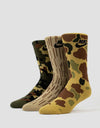 Nike Everyday Essential 3 Pack Socks - Brown Camo