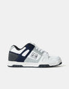 DC Stag Skate Shoes - White/Grey/Blue