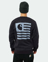 Carhartt WIP Label State Flag Sweat - Black/Misty Sky