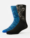 Santa Cruz Alive Hand 2 Pack Socks - Multi Colour/Black
