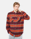Brixton Bowery Stretch L/S X Flannel Shirt - Burnt Henna/Bright Gold/Black