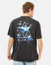 HUF Space Dolphins Washed T-Shirt - Black