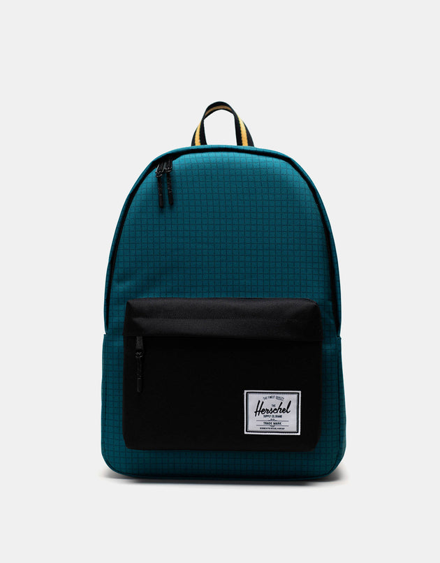 Herschel Supply Co. Classic X-Large Backpack - Harbour Blue Grid/Black/Amber Yellow