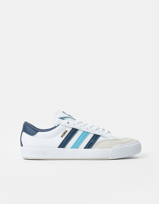 adidas Nora Skate Shoes - White/Preloved Blue/Shadow Navy