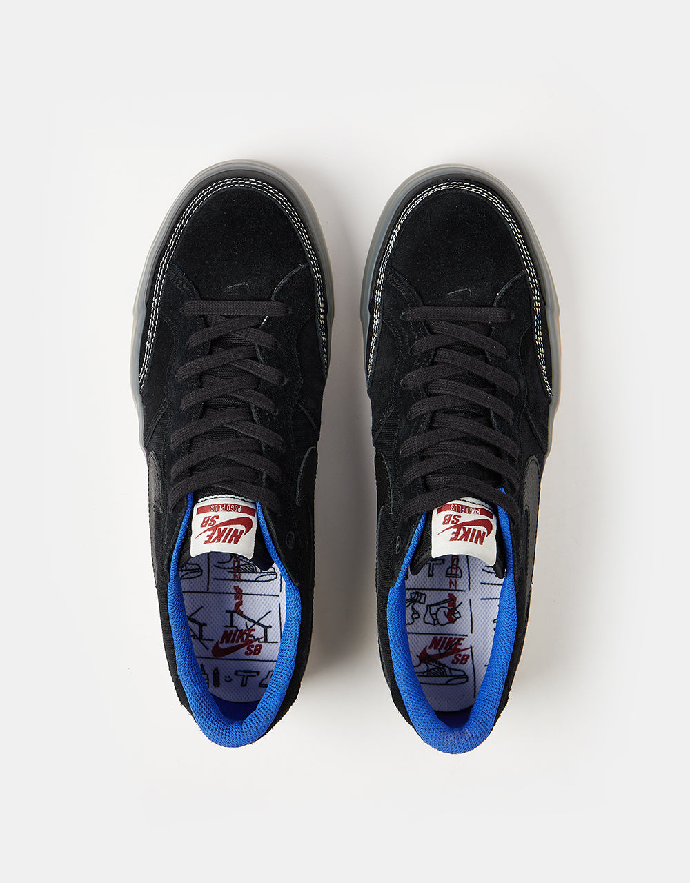 Nike SB Pogo Premium Skate Shoes - Black/Black-Hyper Royal-Gum Light Brown