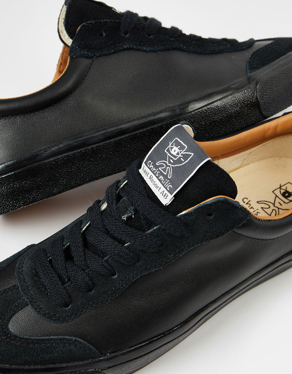 Last Resort AB VM004 Milic Leather/Suede Lo Skate Shoes - Duo Black/Black