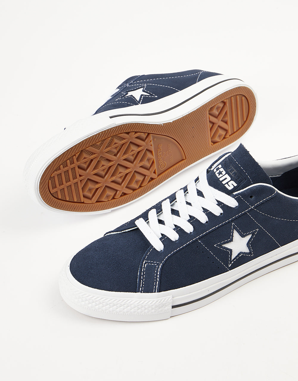 Converse One Star Pro Ox Classic Suede Skate Shoes - Navy/White/Black