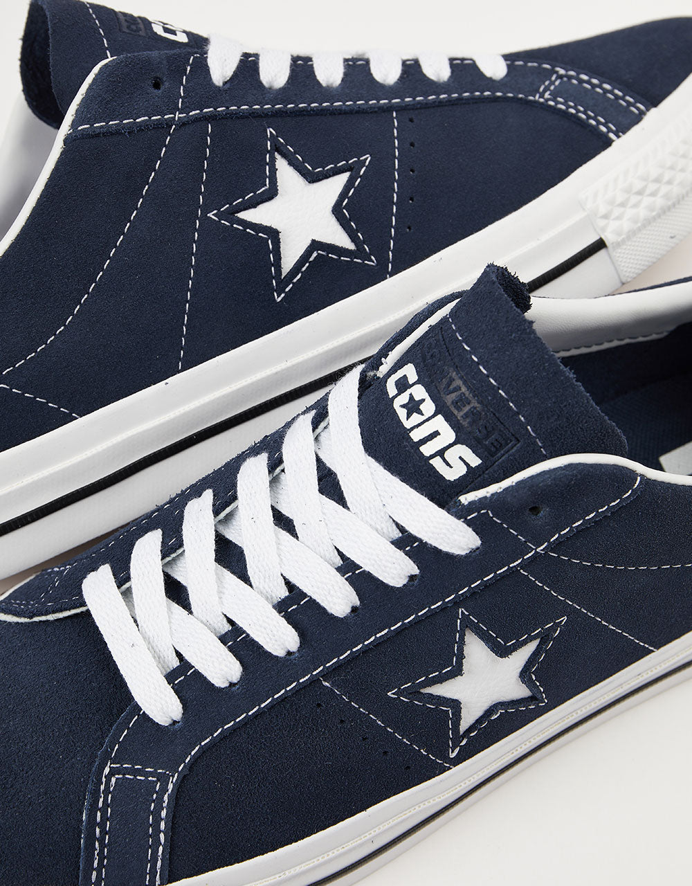 Converse One Star Pro Ox Classic Suede Skate Shoes - Navy/White/Black