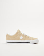Converse One Star Pro Ox Classic Suede Skate Shoes - Oat Milk/White/Black
